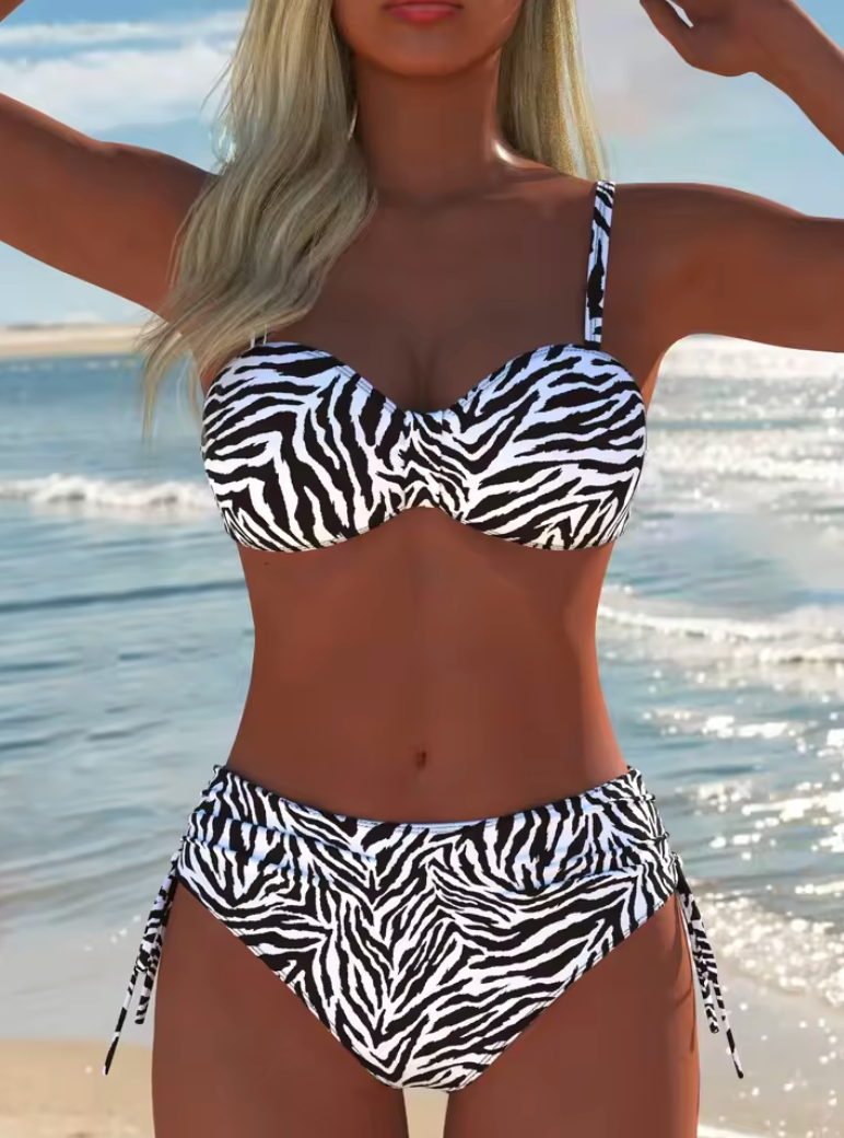 Women's Wild Coast Bikini Set in Black & White