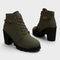 Women's Chic Buckle Ankle Boots in Army Green