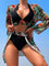 Tropical Escape Three-Piece Bikini Set in Black