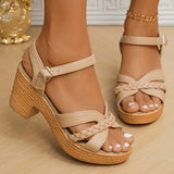 Women's Classic Mid-Heel Sandals in Camel