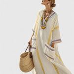 Kyvanna Elegant Maxi Dress in Beige Yellow