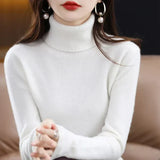 Women's Cashmere Mock-Neck Sweater in White