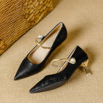 Women's Pearl-Strap Pointed-Toe Kitten Heels, photo 11