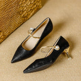 Women's Pearl-Strap Pointed-Toe Kitten Heels, photo 11