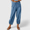 Women's Elegant Wide-Leg Pants in Denim Blue