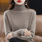 Women's Cashmere Mock-Neck Sweater in Camel