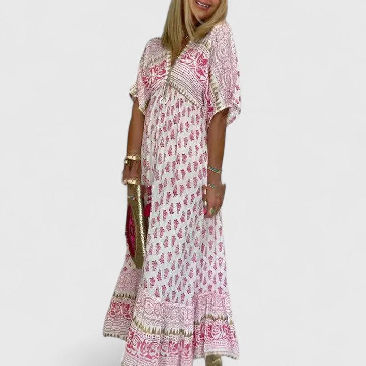 Lyrianna Comfortable Maxi Dress in Pink