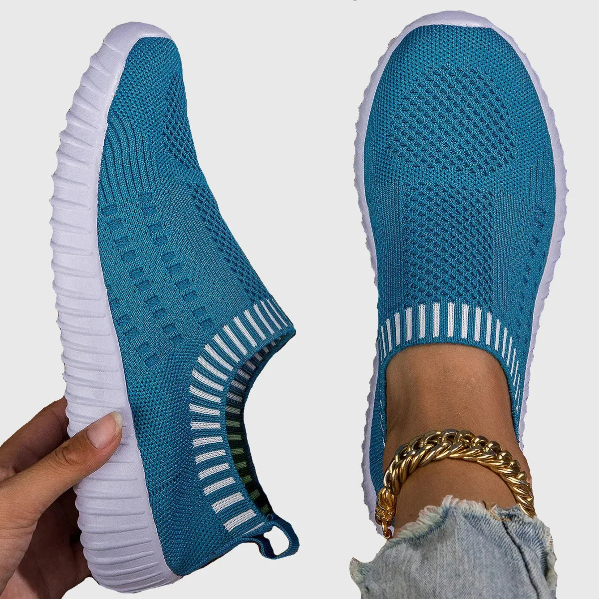 Crisbetha Comfort Sneakers in Sky Blue