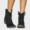 Women's Retro Cowboy Boots in Black