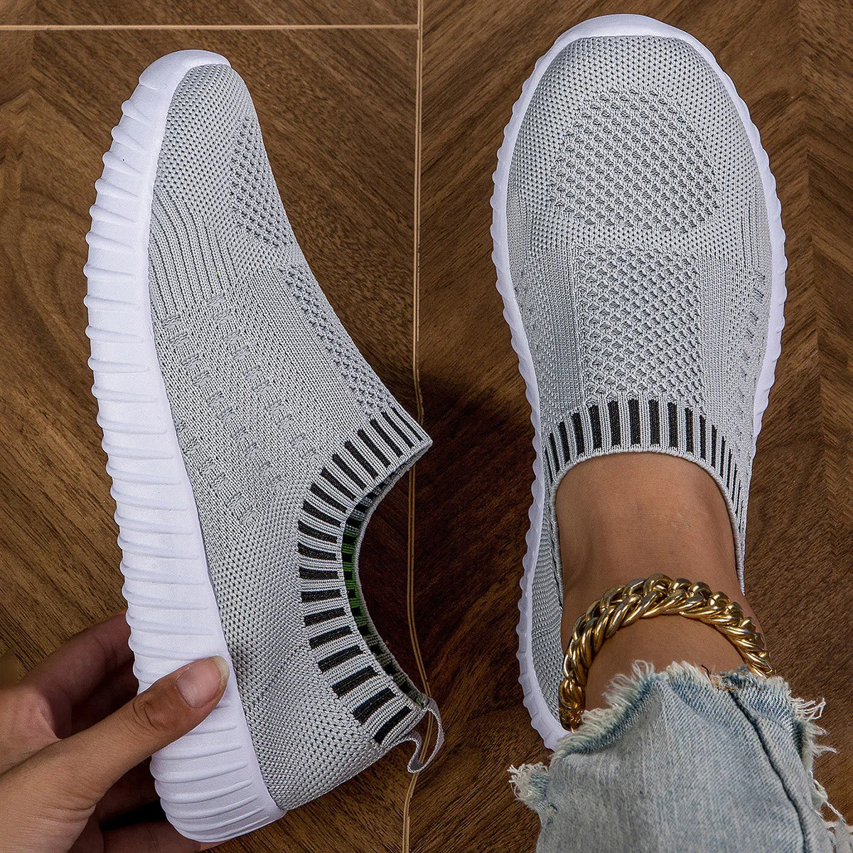 Crisbetha Comfort Sneakers in Gray