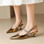 Women's Rhinestone Slingback Kitten Heels, photo 15