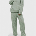 Women's Teddy Fleece Two-Piece Set in Green