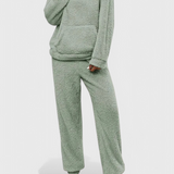 Women's Teddy Fleece Two-Piece Set in Green