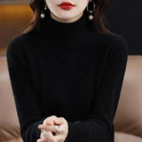 Women's Cashmere Mock-Neck Sweater in Black