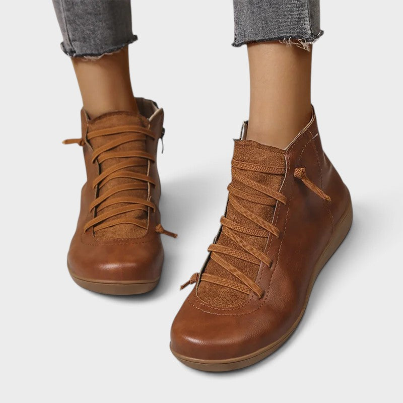 Women's Waterproof Orthopaedic Ankle Boots in Brown