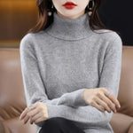 Women's Cashmere Mock-Neck Sweater in Gray