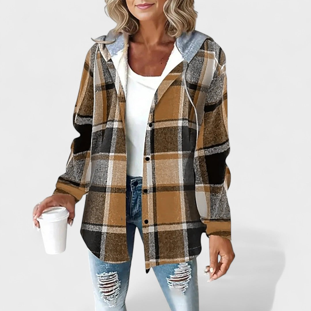 Women's Elegant Overshirt Jacket in Brown