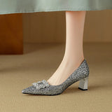 Women's Glitter Pumps with Crystal Buckle, photo 10