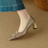 Women's Glitter Pumps with Crystal Buckle, photo 3