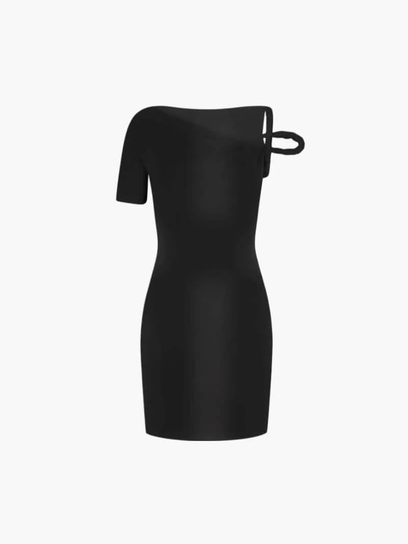 Women's twisted mini dress in Black
