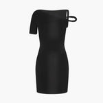 Women's twisted mini dress in Black