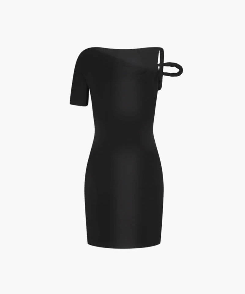Women's twisted mini dress in Black