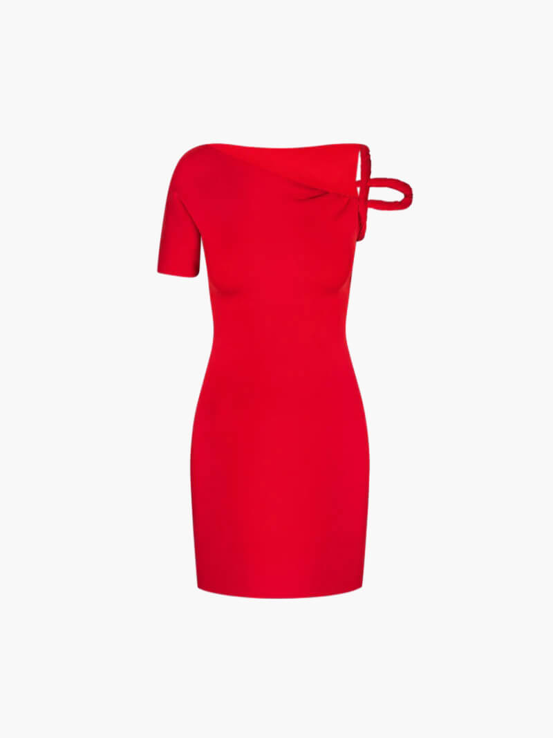 Women's twisted mini dress in Red