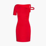 Women's twisted mini dress in Red