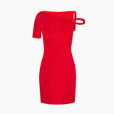 Women's twisted mini dress in Red