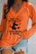 Women's Witch Letter V-Neck Blouse in Orange