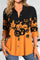 Women's Pumpkin Print Collared Blouse in Multi