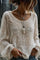 Women's Spider Web Embroidered Blouse in Off White