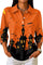Women's Haunted House Collared Blouse in Orange