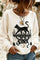 Women's Black Cat Skeleton Sweatshirt in Cream