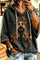 Women's Leopard Black Cat Hoodie in Dark Gray