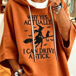 Women's Orange Witch Graphic Hoodie