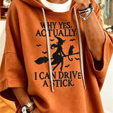 Women's Orange Witch Graphic Hoodie