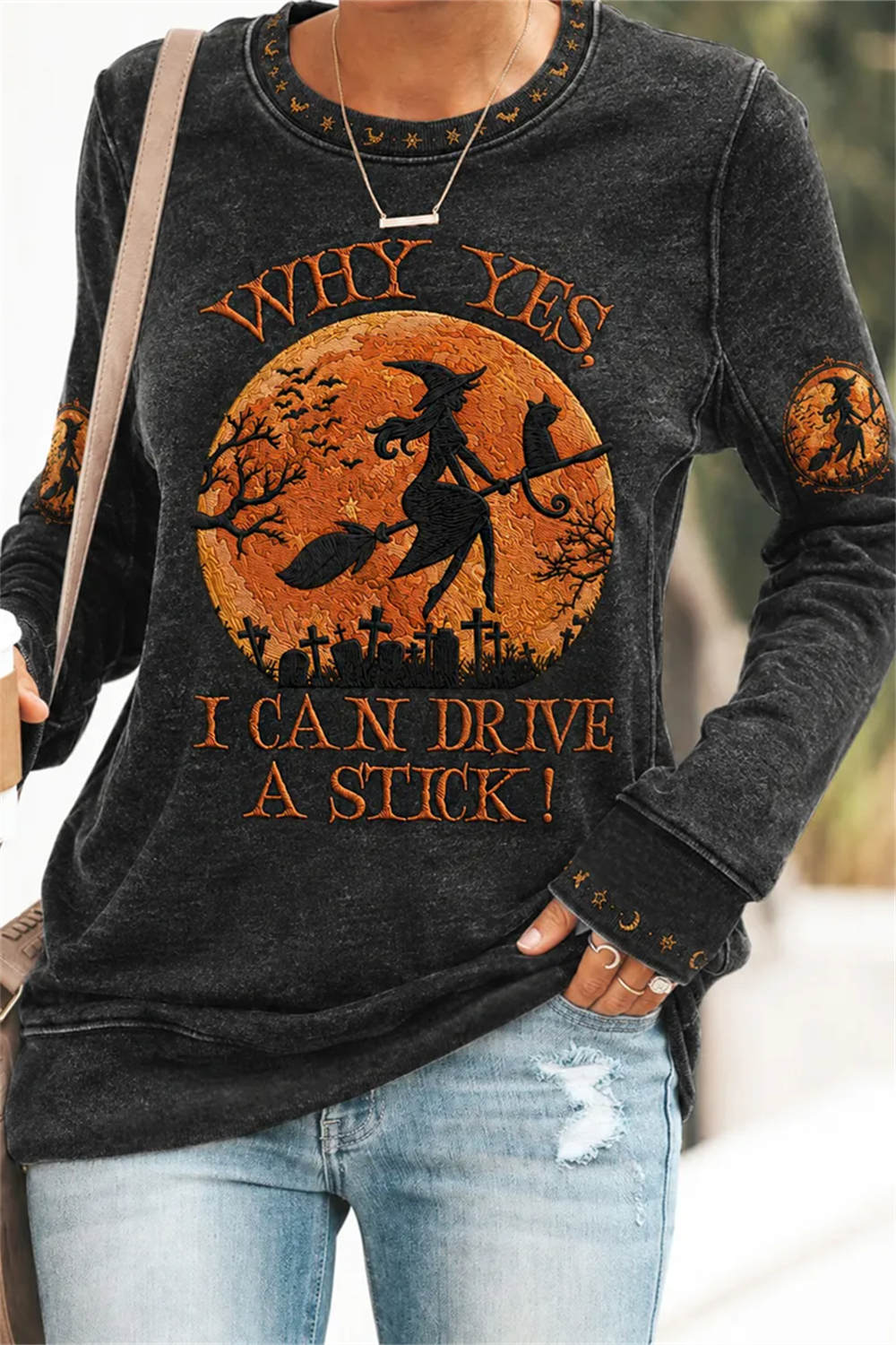 Women's Witch Moon Sweatshirt in Black