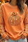 Women's Pumpkin Bow Crew-Neck Top in Orange