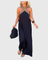 Women's Graceful Flowing Maxi Dress in Black