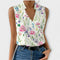 Women's Sophisticated V-neck Top in Floral 1