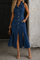Women's Open-Front Denim Dress in Royal Blue