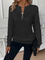 Women's Cable-Knit Zip Sweater in Black