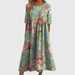 Women's Flattering Midi Dress in Mint Green