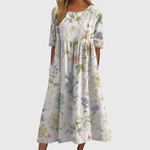Women's Flattering Midi Dress in White