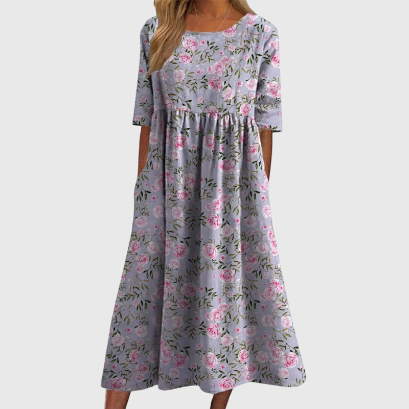 Women's Flattering Midi Dress in Dusty Lilac