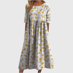 Women's Flattering Midi Dress in Light Yellow