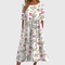 Women's Flattering Midi Dress in White Pink