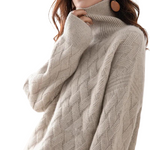 Women's Basketweave-Knit Turtleneck Sweater, photo 2