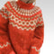 Amara Classic Icelandic Knit Sweater in Orange